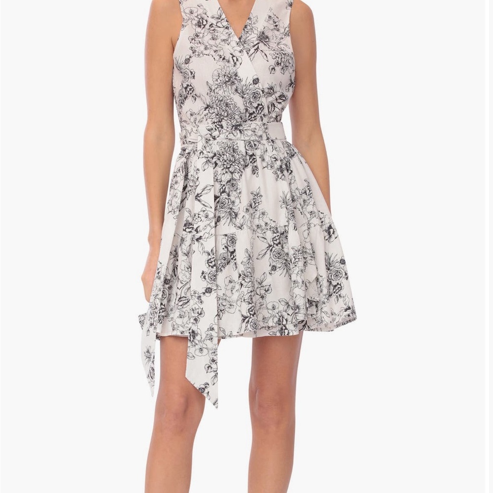 Avec Les Filles Black and White Asymmetrical Dress